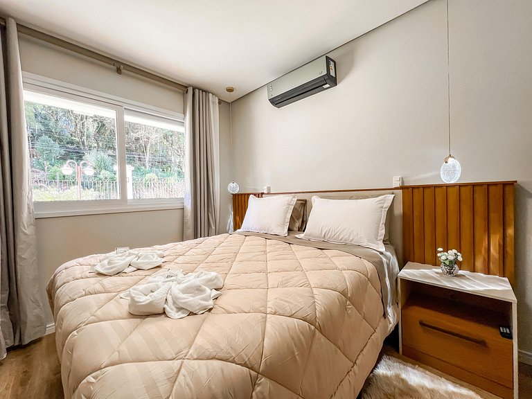 Descanso na serra, apto acolhedor perto do centro