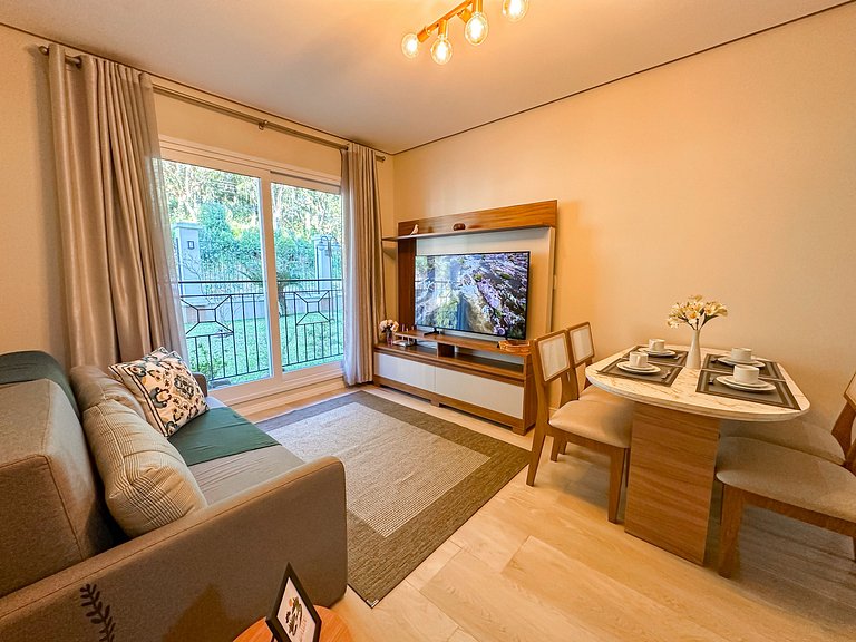 Descanso na serra, apto acolhedor perto do centro