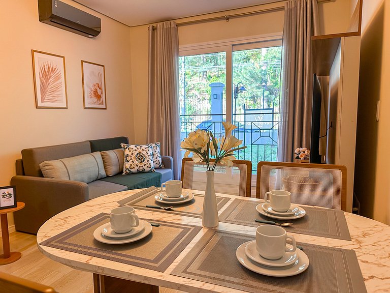 Descanso na serra, apto acolhedor perto do centro