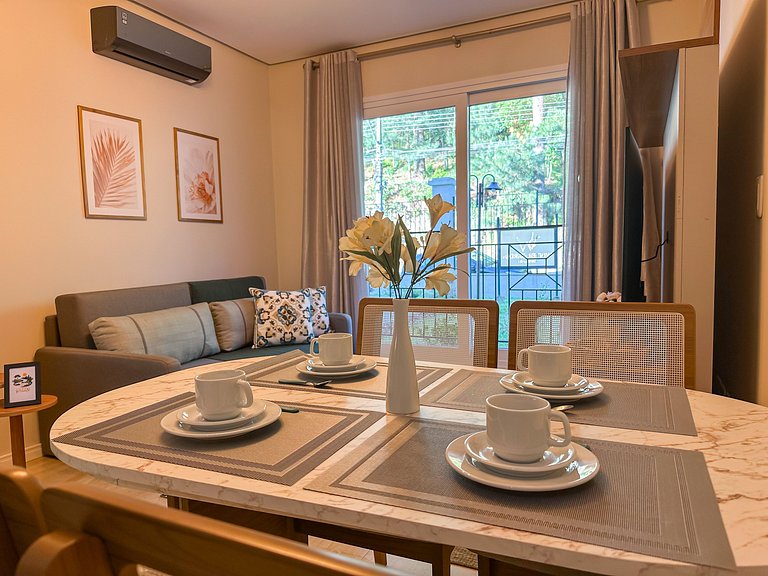 Descanso na serra, apto acolhedor perto do centro