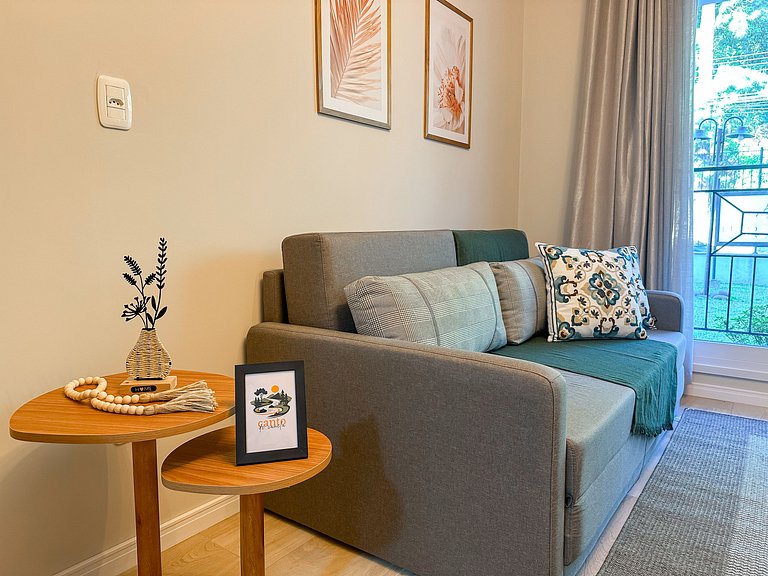 Descanso na serra, apto acolhedor perto do centro