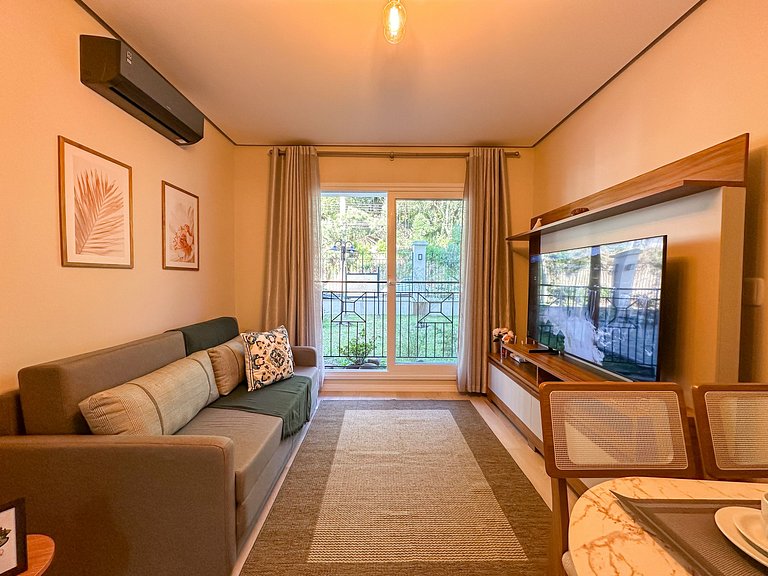 Descanso na serra, apto acolhedor perto do centro