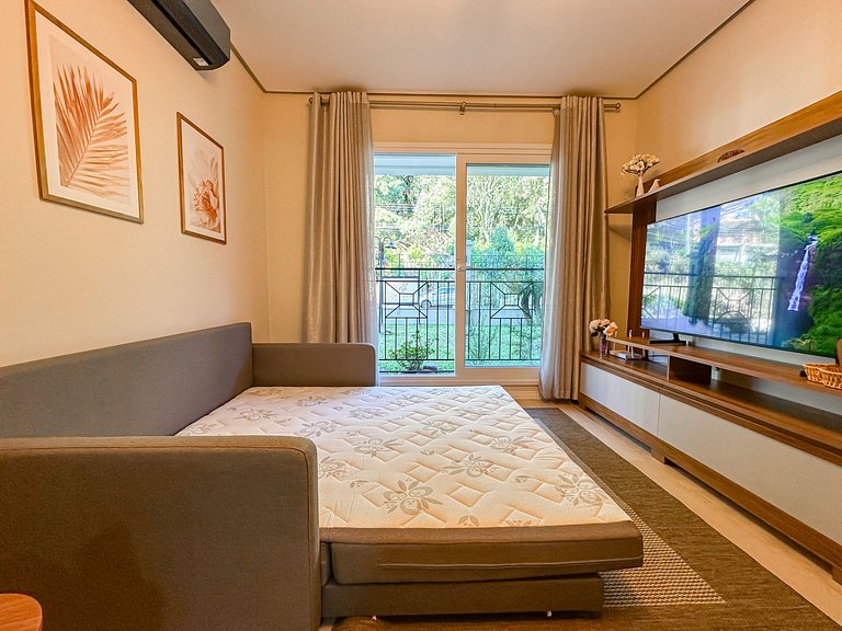 Descanso na serra, apto acolhedor perto do centro