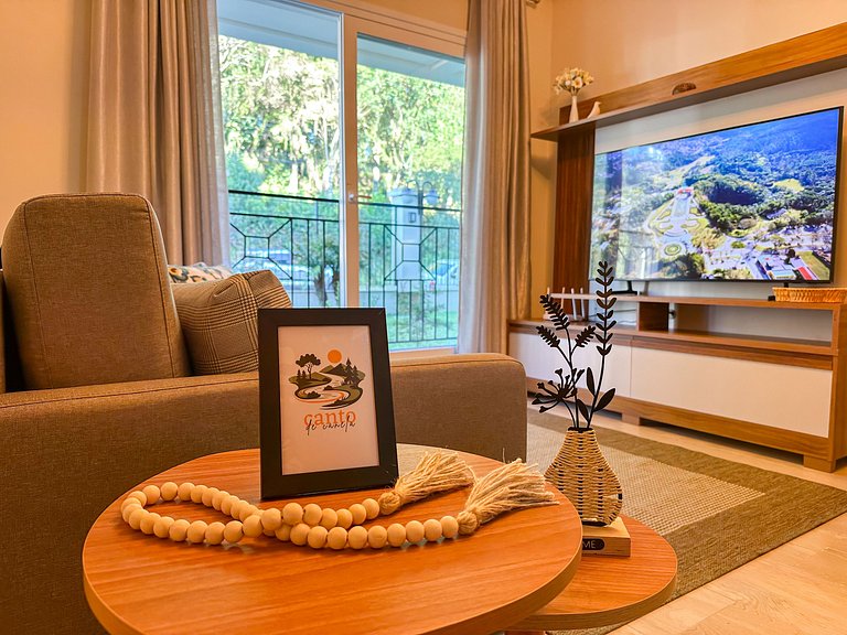 Descanso na serra, apto acolhedor perto do centro