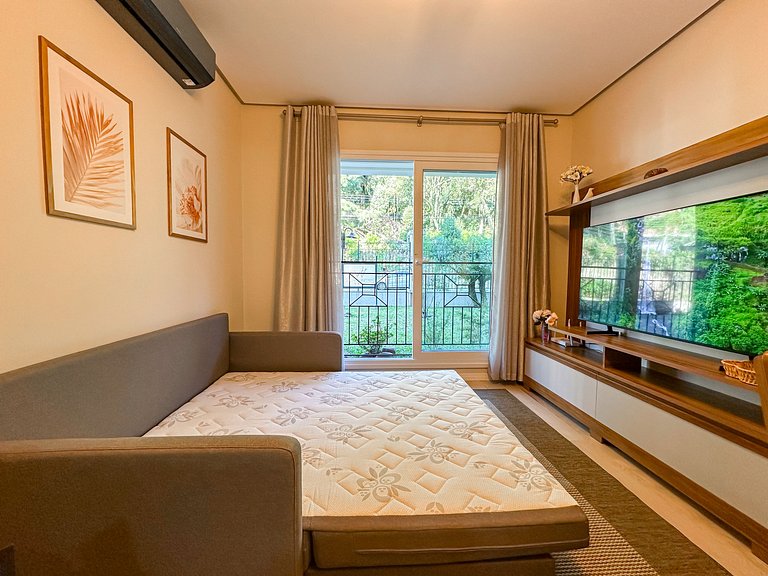 Descanso na serra, apto acolhedor perto do centro