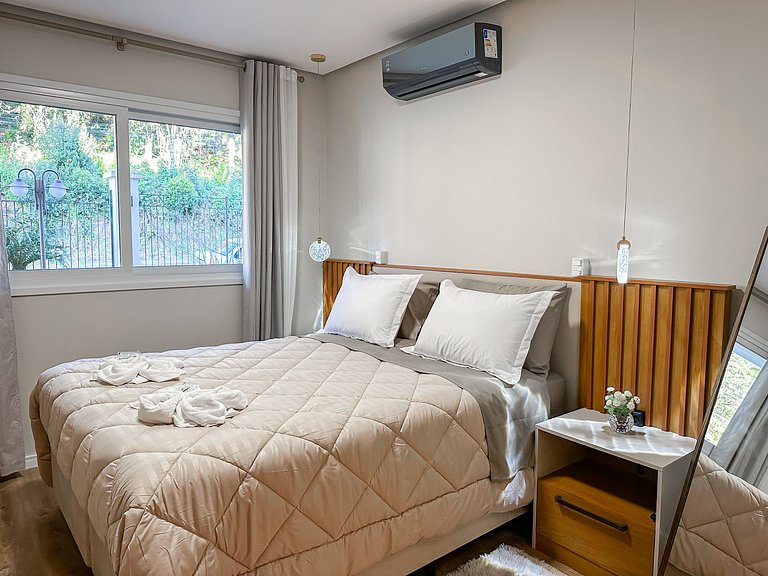 Descanso na serra, apto acolhedor perto do centro