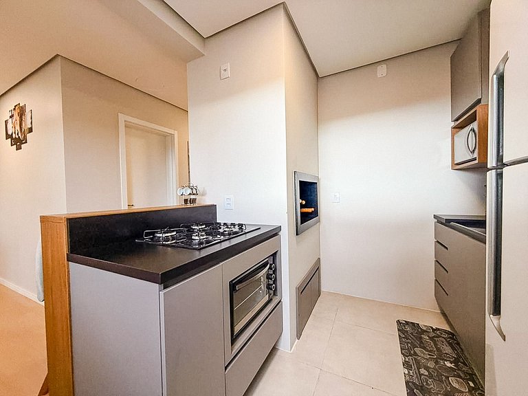 Apto com vista em Gramado, 2 quartos, a 1km da Rua Coberta