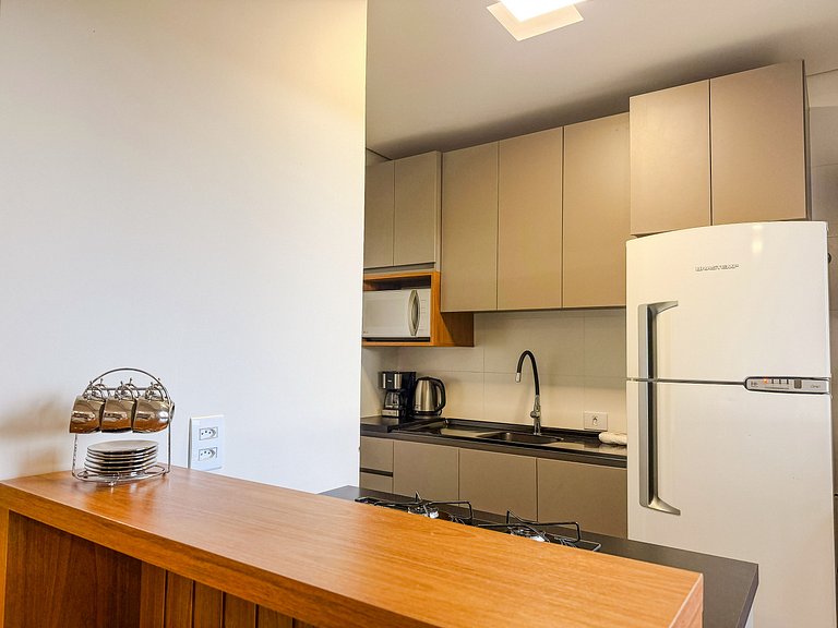 Apto com vista em Gramado, 2 quartos, a 1km da Rua Coberta