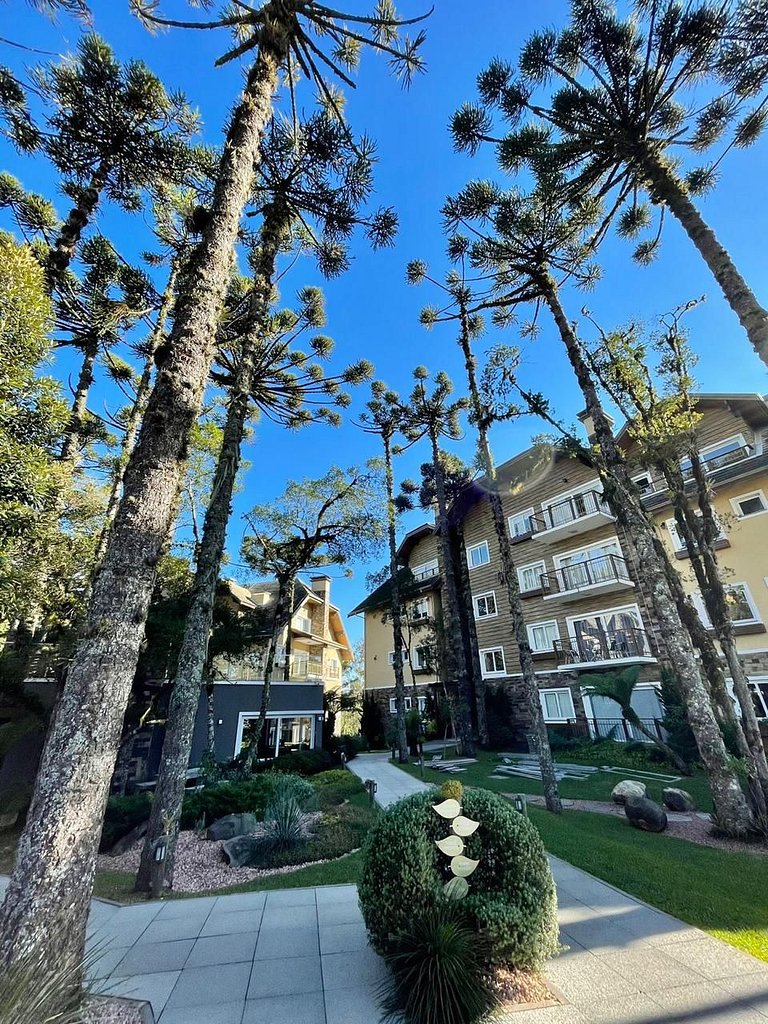 Apto confortável com piscina aquecida e jacuzzi