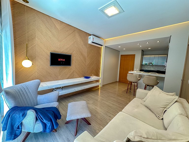 Apto confortável com piscina aquecida e jacuzzi