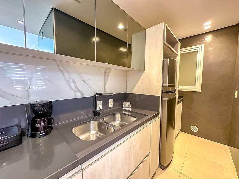 Apto confortável com piscina aquecida e jacuzzi